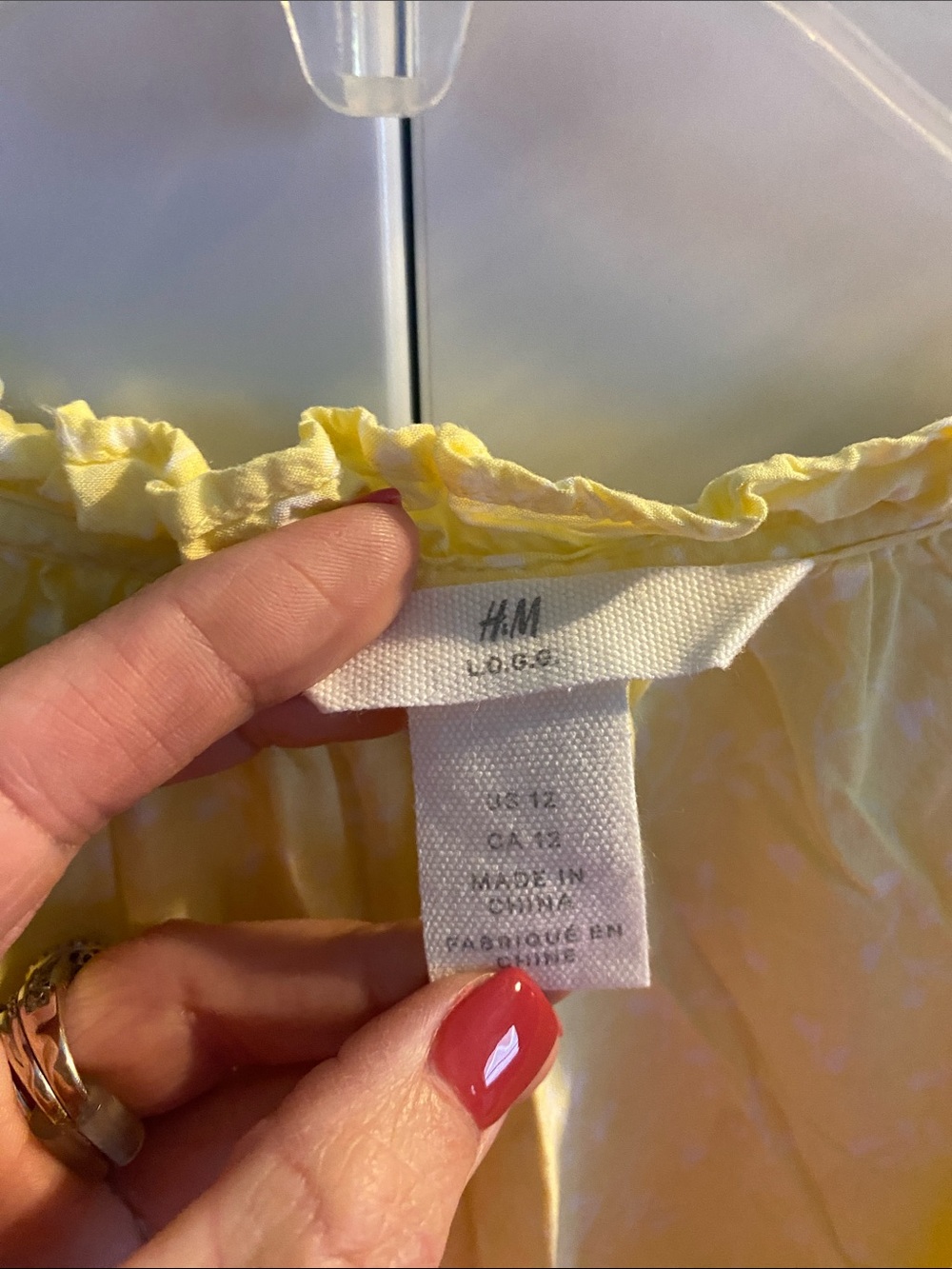 H&M Pale Yellow & White Ruffled Square-Neck Top - Picture 2 of 4